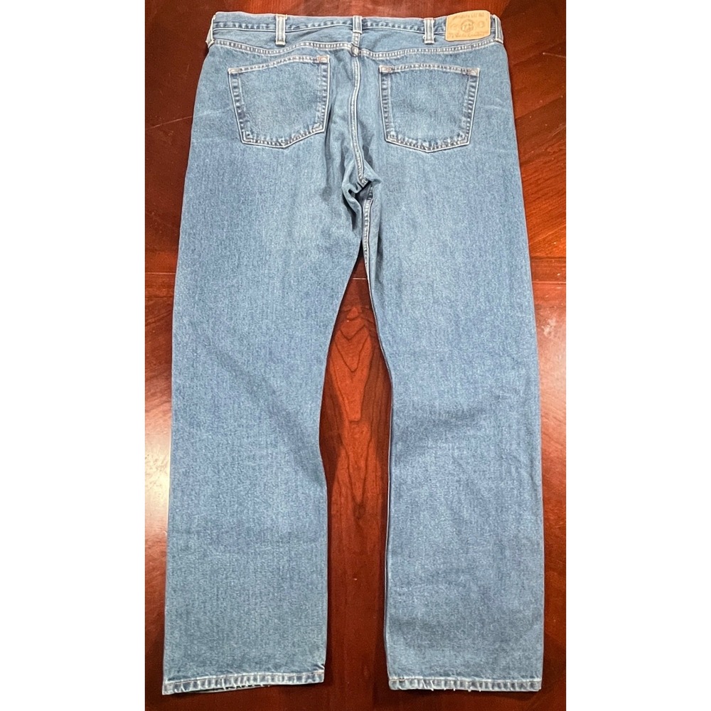 Eddie Bauer Mens Jeans 42x34 Meas 41x33 Medium Wash Straight Button Fly EUC - Picture 3 of 13